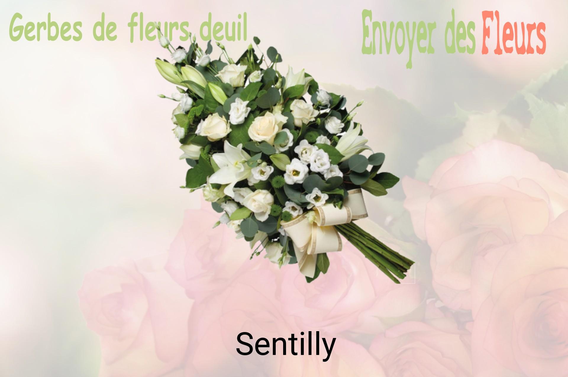 Gerbe de fleurs de deuil livrée à Sentilly